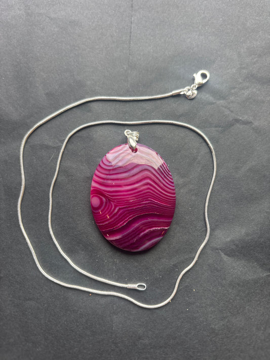 57 Stone Pendant (ss bail & comes with ss chain)