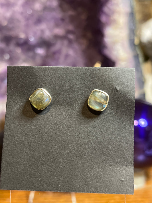 Marsha. Labradorite studs.