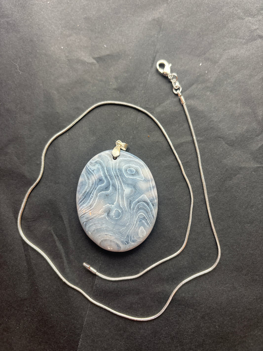 77 Stone Pendant (ss bail & comes with ss chain)