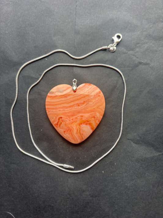 66 Stone Pendant (ss bail & comes with ss chain)
