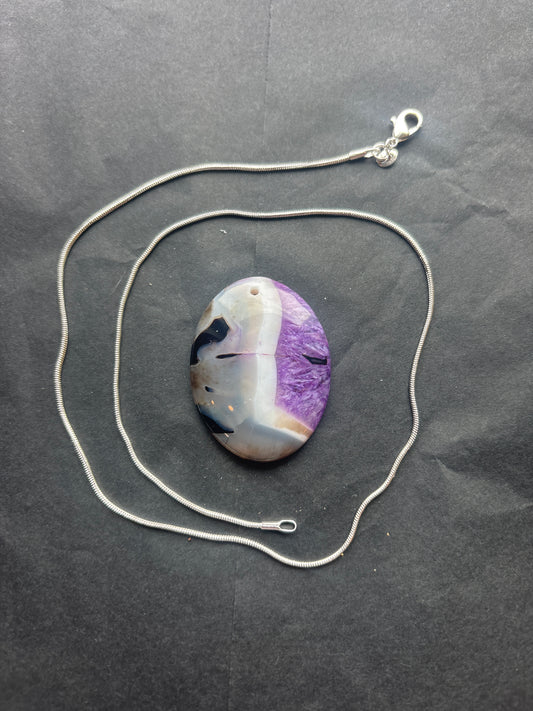 58 Stone Pendant (ss bail & comes with ss chain)