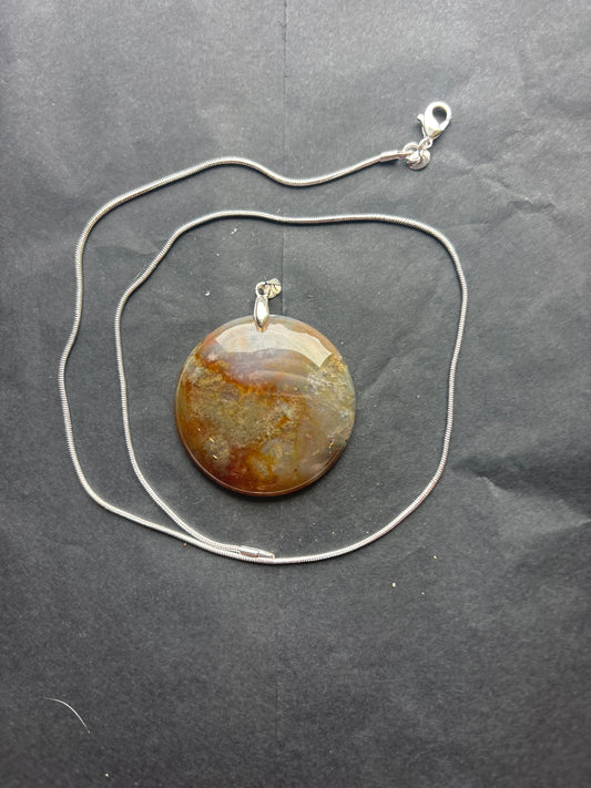 65 Stone Pendant (ss bail & comes with ss chain)