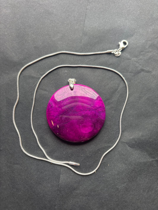 61 Stone Pendant (ss bail & comes with ss chain)