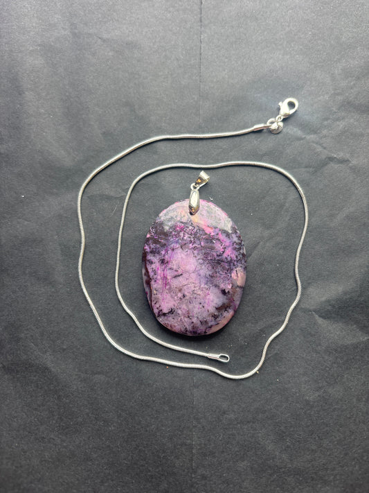 56 Stone Pendant (ss bail & comes with ss chain)