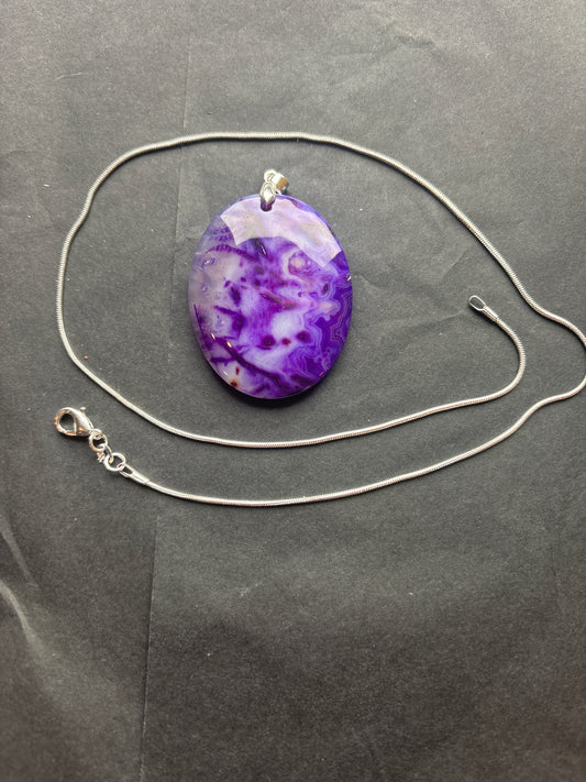 82 Stone Pendant (ss bail & comes with ss chain)