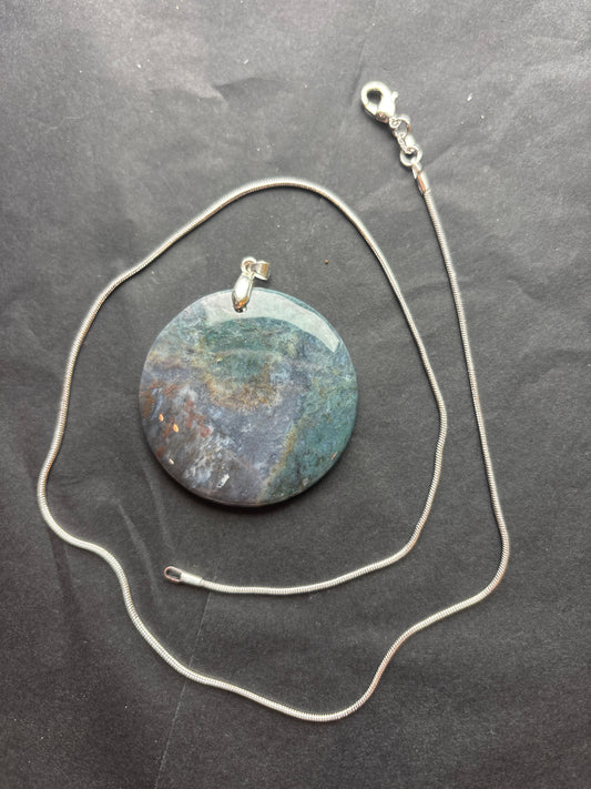 73 Stone Pendant (ss bail & comes with ss chain)