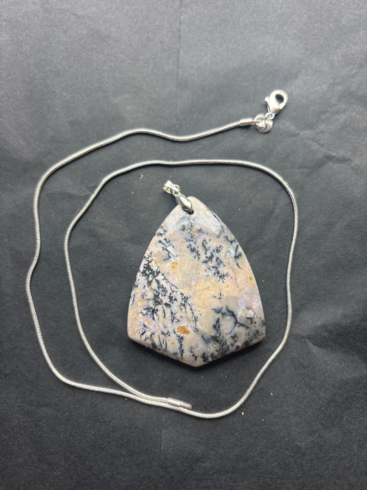 63 Stone Pendant (ss bail & comes with ss chain)