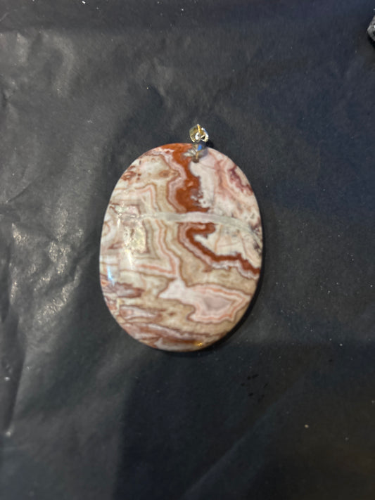 45 Stone Pendant (ss bail & comes with ss chain)