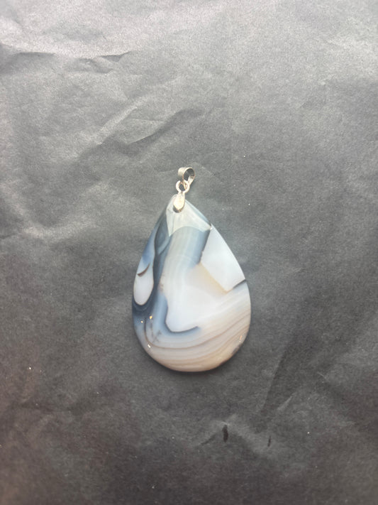 38 Stone Pendant (ss bail & comes with ss chain)