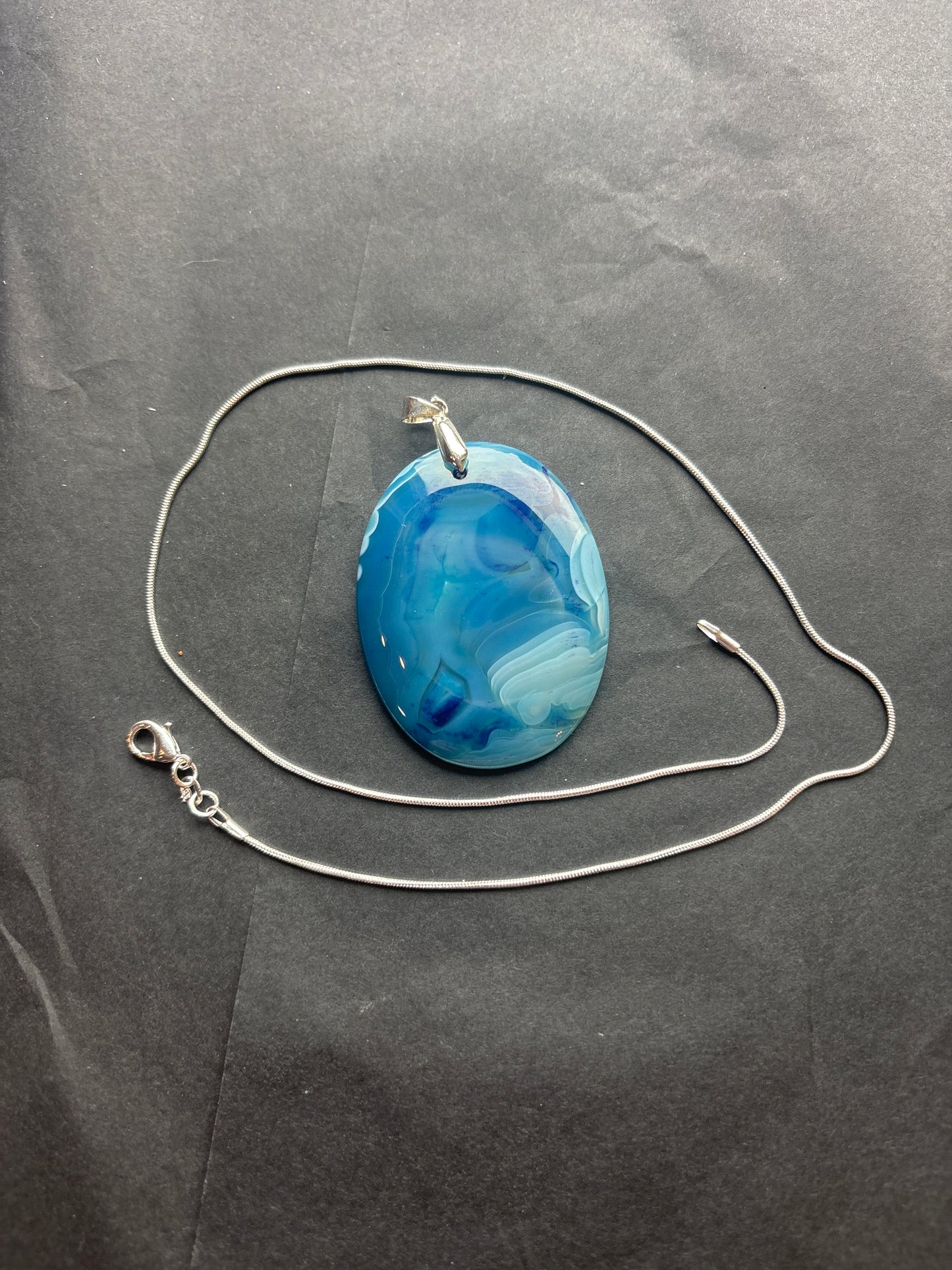 81 Stone Pendant (ss bail & comes with ss chain)
