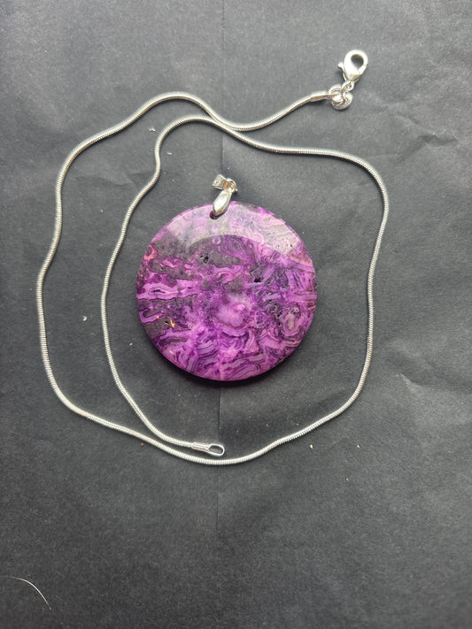 70 Stone Pendant (ss bail & comes with ss chain)