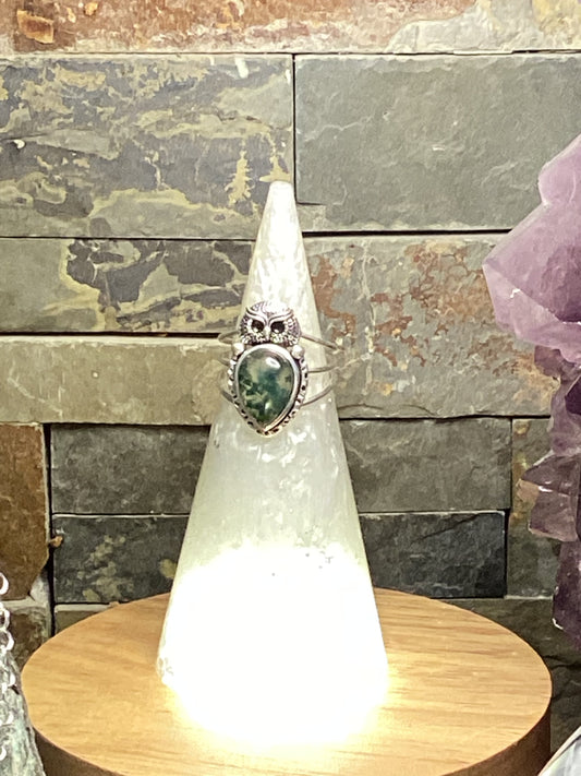 Moss Agate Owl
